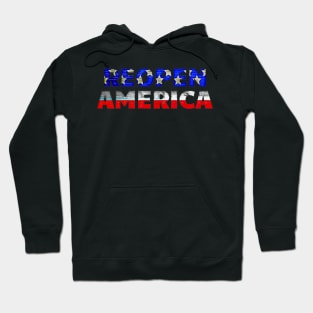 Reopen America American Flag Typography Two Lines Hoodie